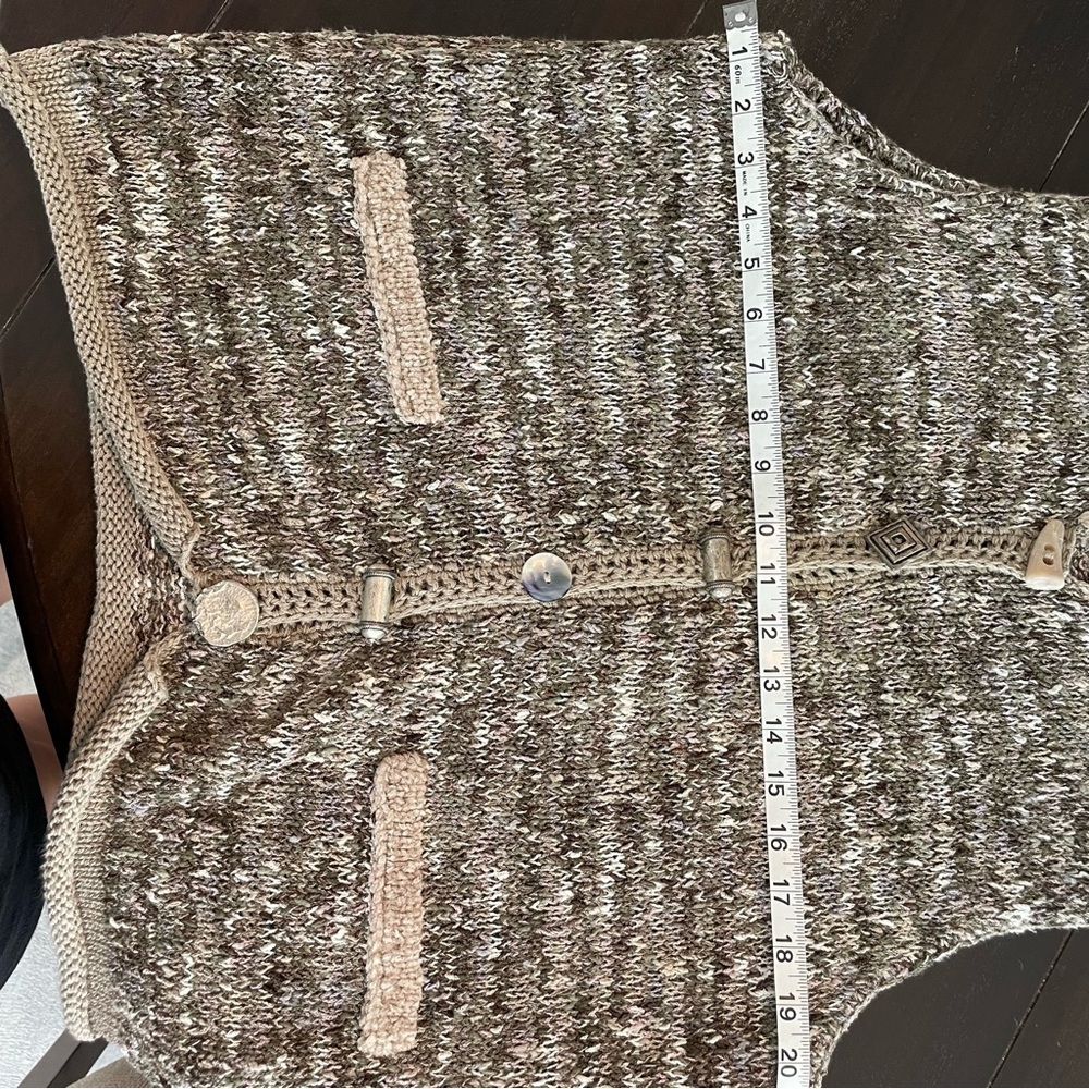 Vintage Norse Themed Brown Knit Button-Up Sweater Vest Large Made in USA - Picture 7 of 7